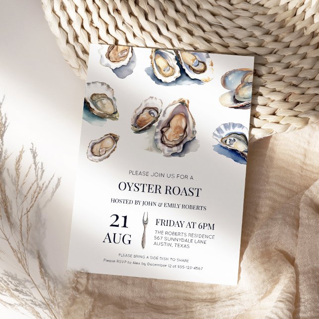 Invitation Grillade de fruits de mer estivale de cuisson d'hu (Créateur téléchargé)