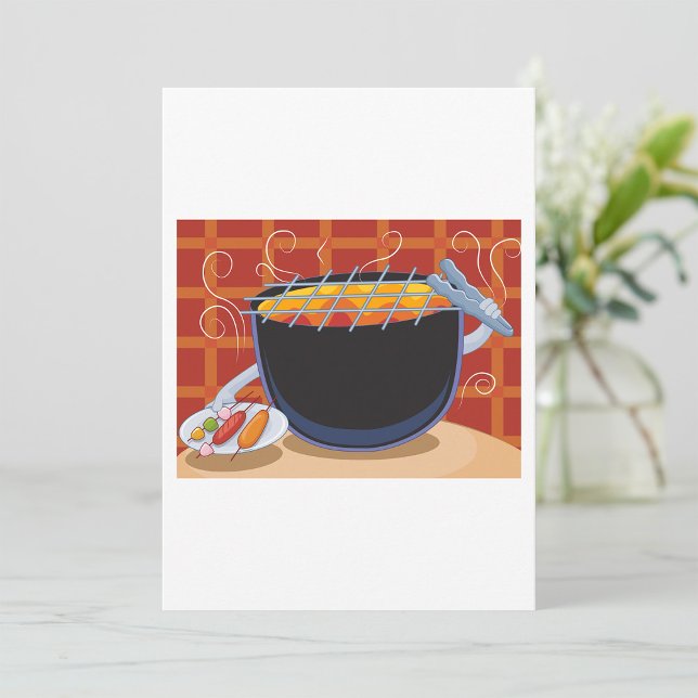 Invitation Grillades au barbecue avec des tongues et des broc (Créateur téléchargé)