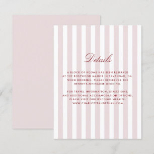 Invitation Grilles verticales rose vif Détails Mariage modern