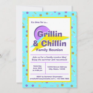 Invitation Grillin & Chillin Famille Réunion BBQ Cookout