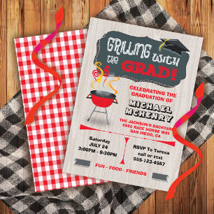 Invitation Grilling avec Grad BBQ Grad Graduation Party