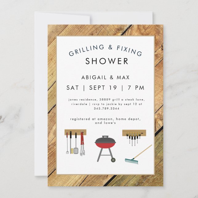 Invitation Grilling & Fixin Couples Wedding Shower II (Devant)