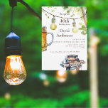 Invitation Grilling Surprise 40th Birthday Party<br><div class="desc">Grilling,  beer,  man birthday.  Surprise 40th Birthday Party invitation.  White background.  Backyard birthday party.</div>