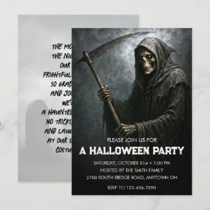 Invitation Grim Reaper Halloween Party
