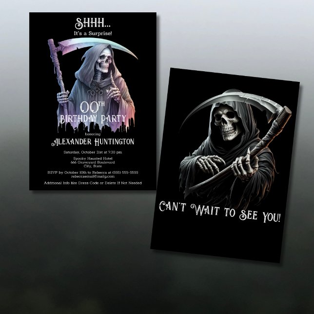 Invitation Grim Reaper Surprise N'Importe Quel Âge Anniversai (Créateur téléchargé)