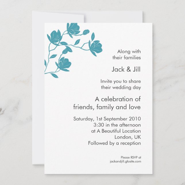 Invitation Grimpez Haut (turquoise sur blanc) 5x7 (Devant)
