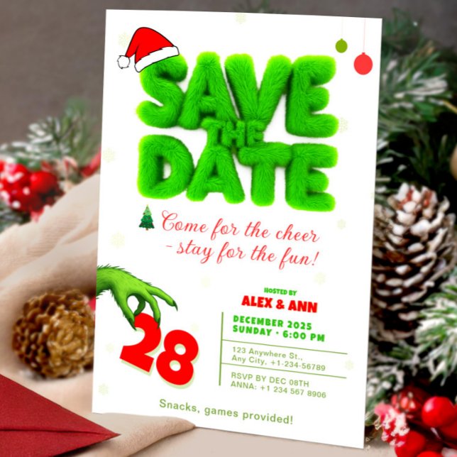 Invitation Grinch Style Save The Date Christmas New Year (Grinch Style Save The Date Christmas New Year Invitation, Merry Grinchmas, Christmas Invitation)
