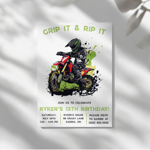Invitation Grip It & Rip It! Motocross, Vélo Dirt Anniversair