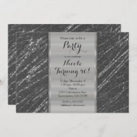 Gris & Argent Moderne Glam Marbre Stripe Invitatio
