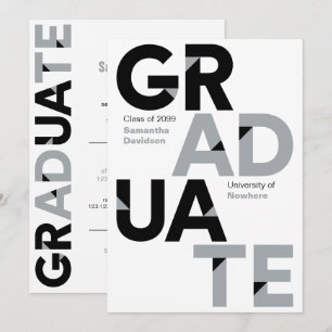 Invitation Gris argenté Gros Gras Gras Lettres Angle-Coupe Gr