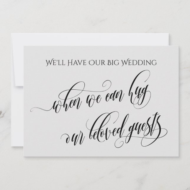 Invitation Gris Clair Quand On Peut Vous Accrocher Mariage Re (Devant)