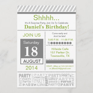 Invitation Gris de base d'invitation moderne de fête