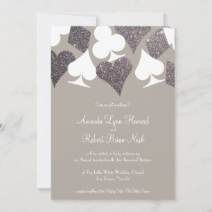 Invitation Gris et argent Mariage Las Vegas
