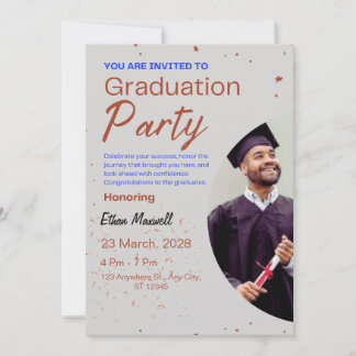 Invitation Gris et minimaliste Brown Gradualist Party Invit