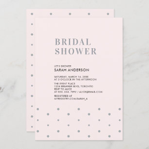 Invitation Gris et rose pâle   Fête des mariées moderne chic