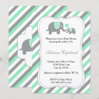 Gris et vert Gris Bébé Eléphant | BABY SHOWER