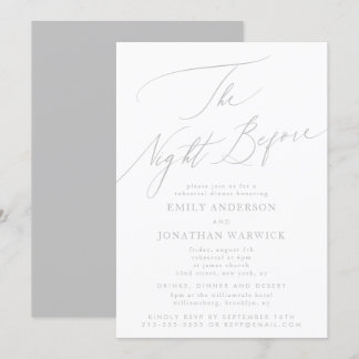 Invitation Gris Lumière La Nuit Avant Le Mariage De La Répéti