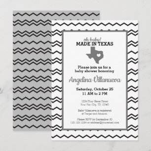 Invitation Gris Oh Baby ! Chevron Fabriqué au Texas Douche