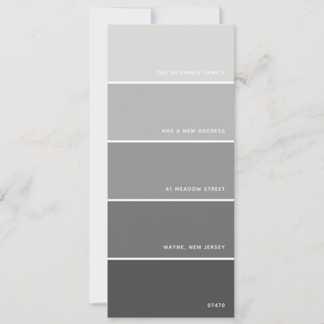 Invitation Gris Paint Swatch Nouvelle adresse (Devant)