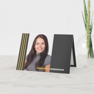 Invitation Gris rayures graduation gris multi photo faire-par