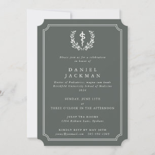 Invitation Gris-Vert Asclepius Médicale de l'école