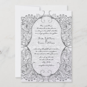 Invitation Gris Whimsical Inséparable mariage Motif invite