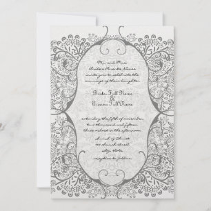 Invitation Gris Whimsical Inséparable mariage Motif invite