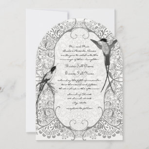 Invitation Gris Whimsical Inséparable mariage Motif invite
