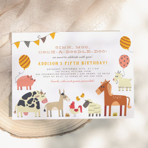 Invitation Groincoin Cocorico Ferme Animaux Anniversaire