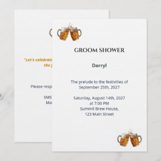 Invitation Groom Shower - Thème Bière Artisanale