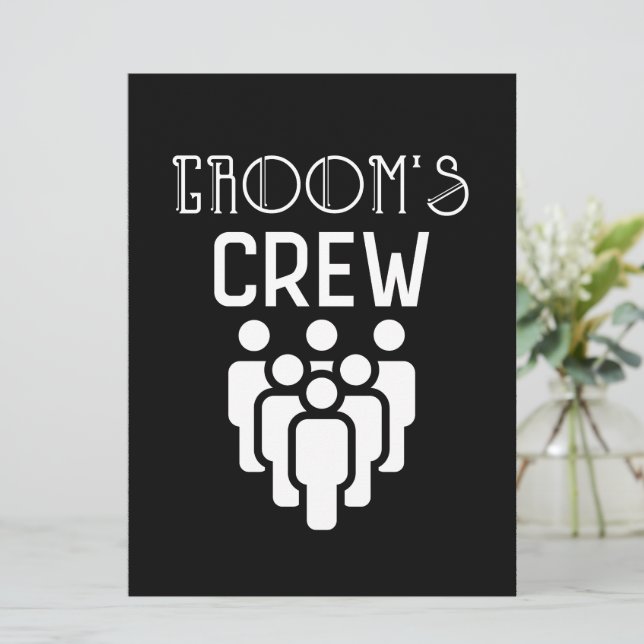 Invitation Groom's Crew Groomsmen Bachelor Party (Debout devant)