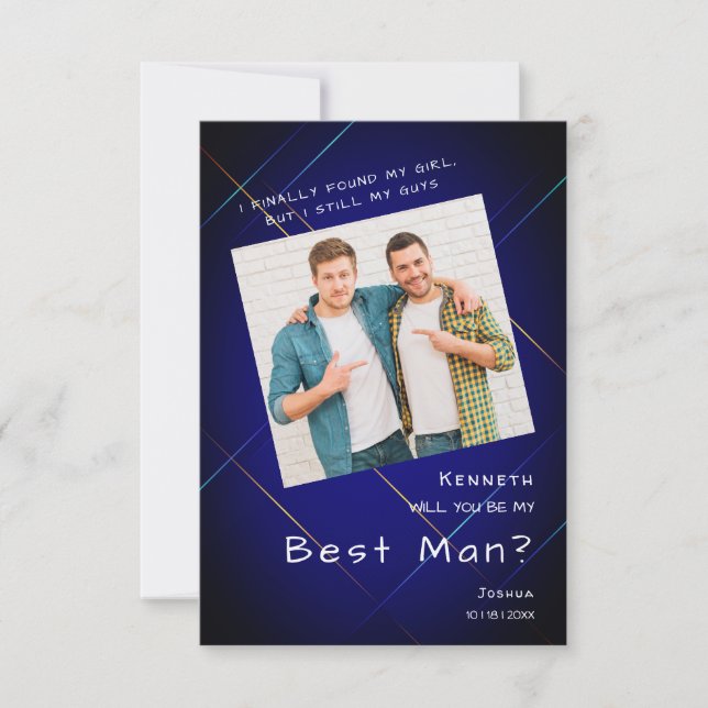 Invitation Groomsman Best Man Proposal on Dark Background (Devant)