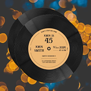 Invitation Groove in Celebration : Vinyl Record Anniversaire