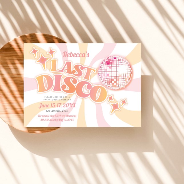 Invitation Groovy Dernière Disco pour Enterrement  (Créateur téléchargé)