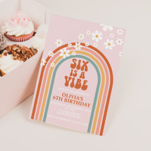 Invitation Groovy Six est une ambiance anniversaire 6 ans dai