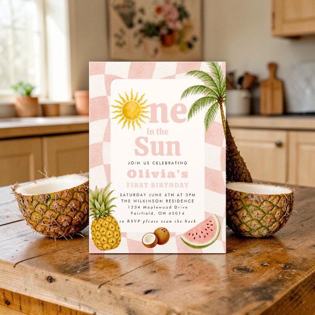 Invitation Groovy Sun & Tropiques Première Fête d'Anniversair (Créateur téléchargé)