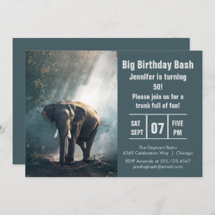 Invitation Gros anniversaire Bash Elephant Photo