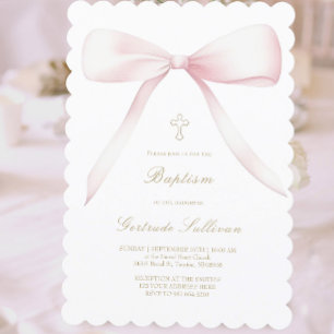 Invitation gros arc rose Baptême