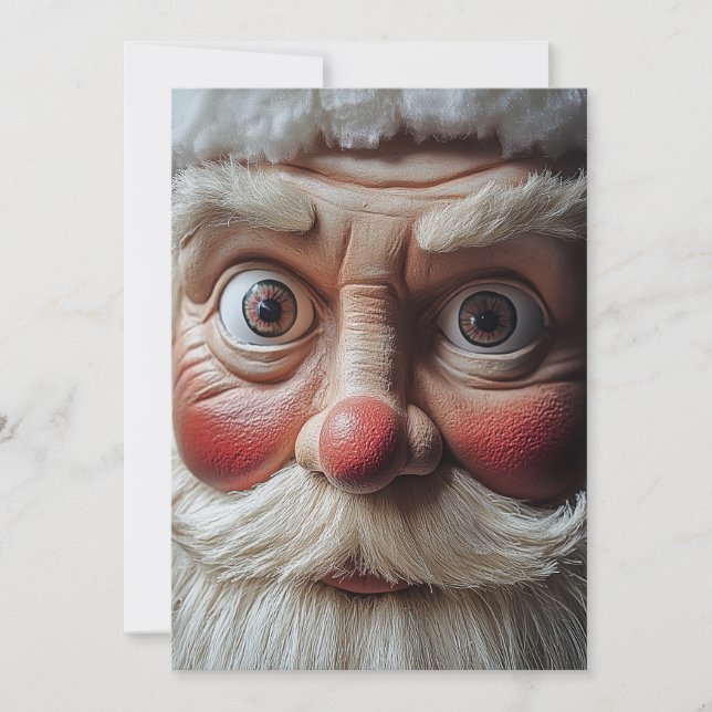 Invitation Gros plan sur l'expression surprise du Père Noël (Devant)