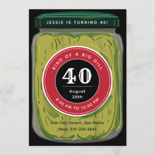 Invitation Gros pot de pickles Big Dill Pun drôle anniversair