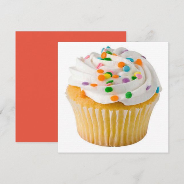 Invitation Grosse Cupcake populaire (Devant / Derrière)