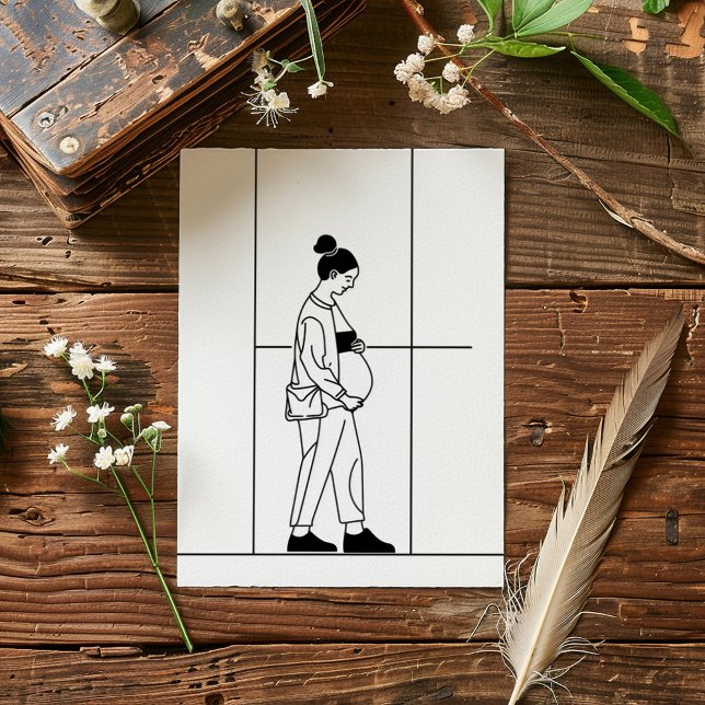 Invitation Grossesse Pregnat Femme Simple (Créateur téléchargé)