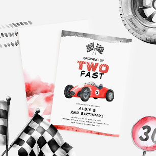 Invitation Grossissement de deux Fast Little Racer 2e anniver