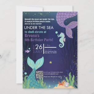 Invitation Grotte Brillante Sous l'Océan Anniversaire des Sir