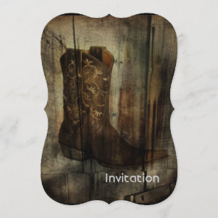 Invitation Grotte Homme Distorante Western Country Cowboy Boo
