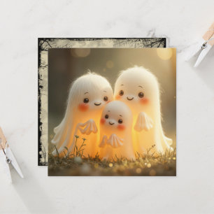 Invitation Groupe de fantômes mignons pour Halloween