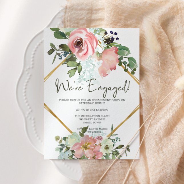 Invitation Groupe d'engagement floral d'Eggshell et Blush (Créateur téléchargé)