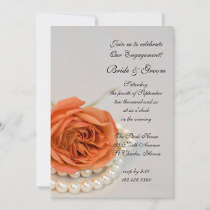 Invitation Groupe d'engagement Orange Rose et White Pearls