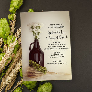Invitation Growler, Hops et Daisies Brasserie Mariage