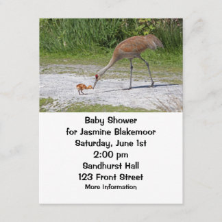 Invitation Grues de Sandhill d'oiseau de mère et d'oiseau de